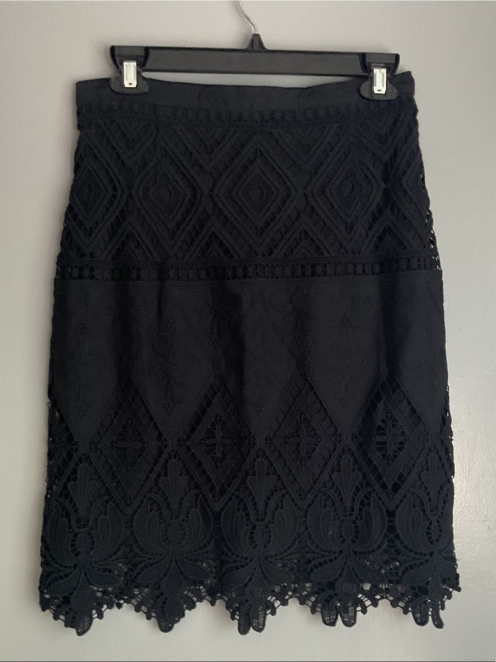 Moulinette Soeurs ; anthropology , black Lace Pencil Skirt